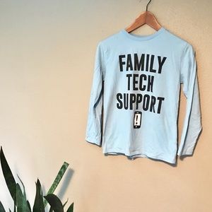 ☎️ Family Tech Support 📱 Long Sleeve T Sz L 10/12